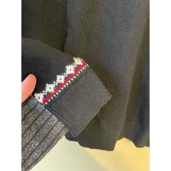 Talbots Women’s Black, Red, & White Fair Isle Lambswool Blend Crewneck Sweater P - Picture 8 of 8